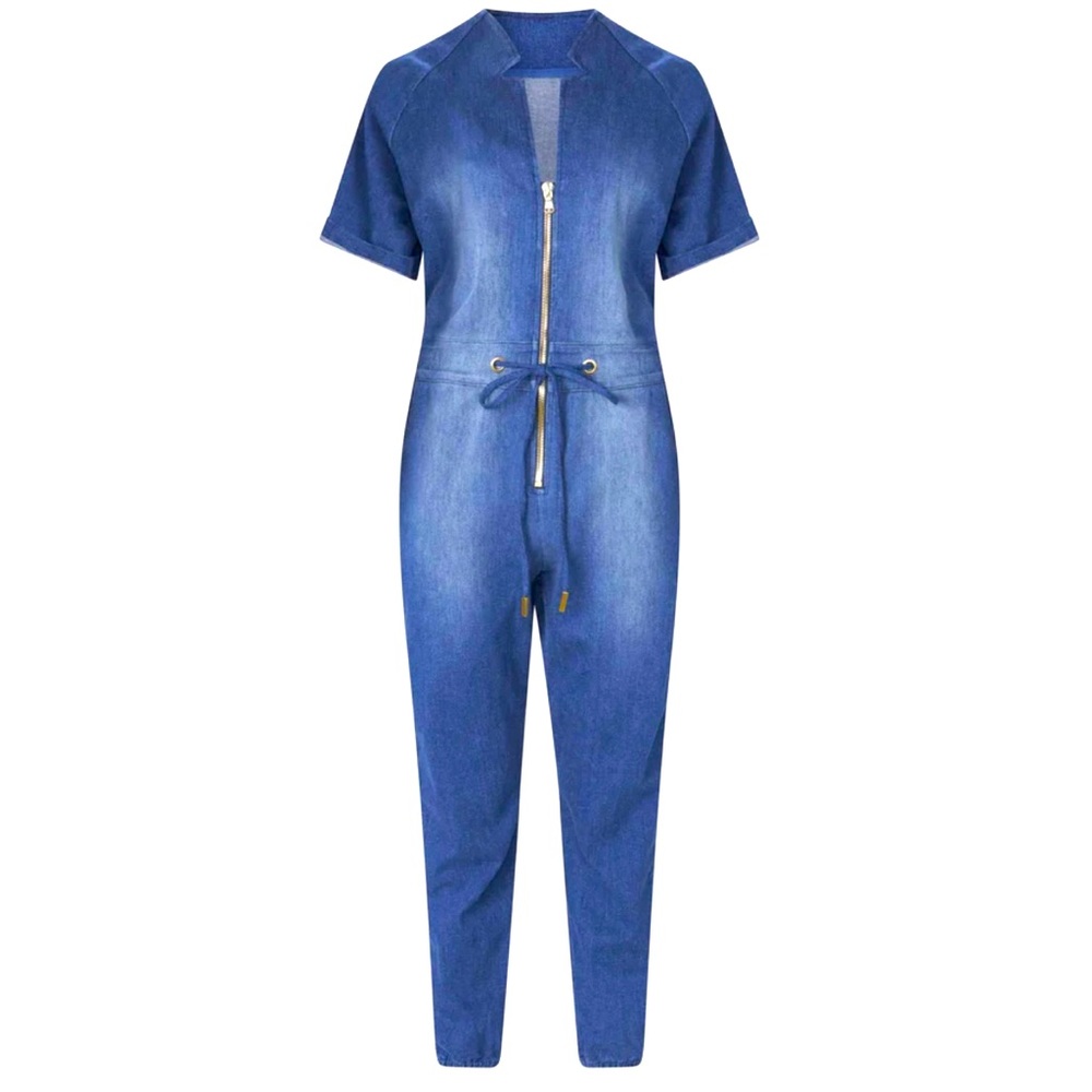 La Peony Sustainable chic denim jumpsuit